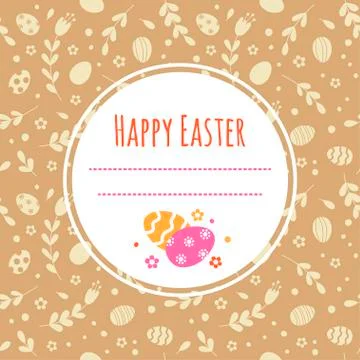 Festive background with Easter eggs and space for text. Stock Illustration