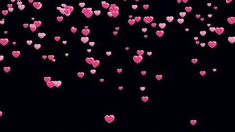 Festive background with falling hearts. Bright animation for Valentine's day Stock Footage 168199576