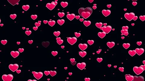 Festive background with flying hearts. Bright animation for Valentine's day Stock Footage 168109701