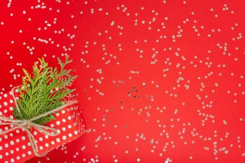 Festive background with gift box Stock Photos