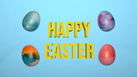 Festive background for Happy Easter, with colored eggs. Stock Illustration