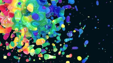 Festive background with massive splash of multicolored liquid Stock Illustration