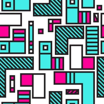 Festive Background in Memphis Style Stock Illustration