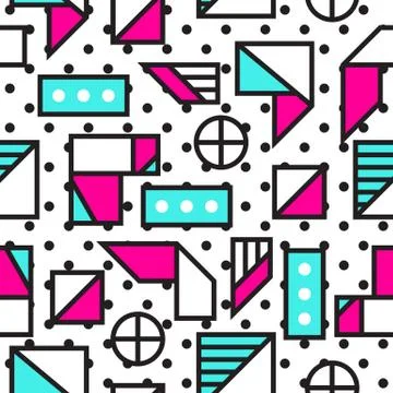 Festive Background in Memphis Style Stock Illustration