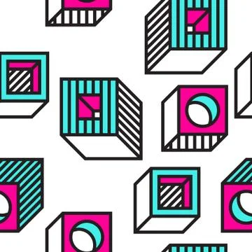 Festive Background in Memphis Style Stock Illustration