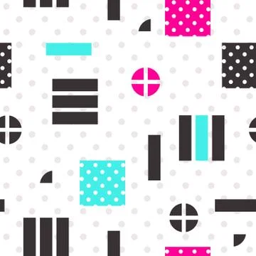 Festive Background in Memphis Style Stock Illustration