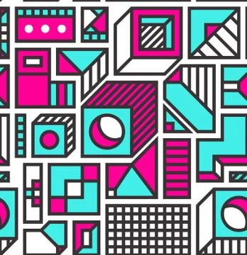 Festive Background in Memphis Style Stock Illustration