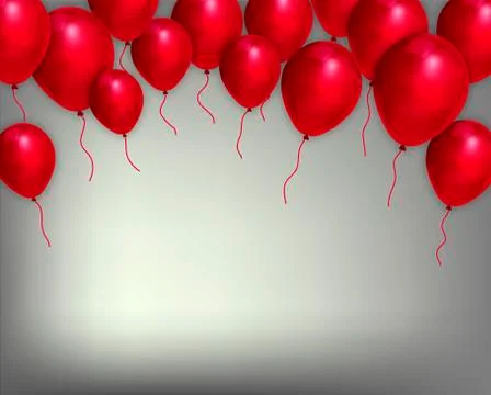 Festive background with red balloons Stock Illustration
