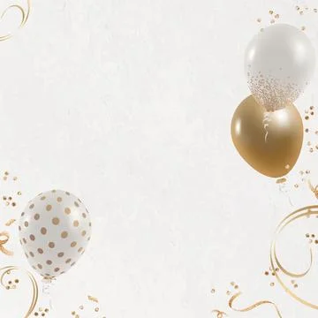 Festive balloons border white background Stock Photos