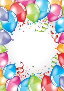 Festive Balloons card Stock Illustration