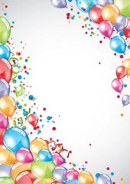 Festive Balloons card Stock Illustration