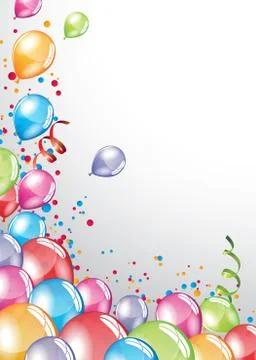 Festive Balloons card Stock Illustration