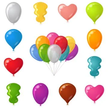 Festive balloons, set Stock Illustration