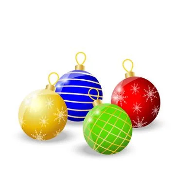 Festive balls on a white background Stock Illustration