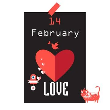 Festive beautiful poster for Valentines Day Stock Illustration