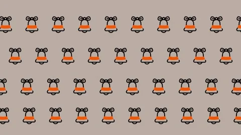 Festive Bells Pattern - A Cheerful Holiday Background. Stock Footage 325375366