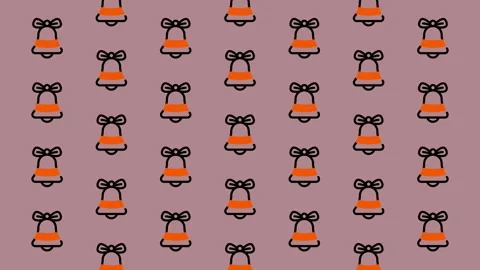 Festive Bells Pattern - A Cheerful Holiday Background. Stock Footage 325375415