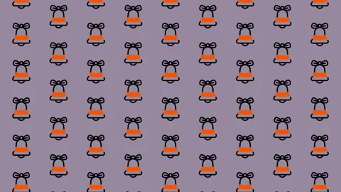 Festive Bells Pattern - A Cheerful Holiday Background Design. Stock Footage 325375417