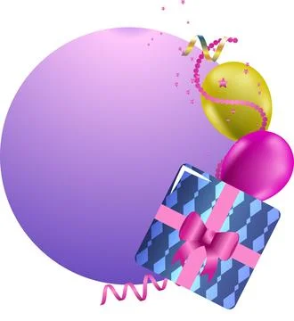 Festive birthday frame vector illustration on white Stock Illustration