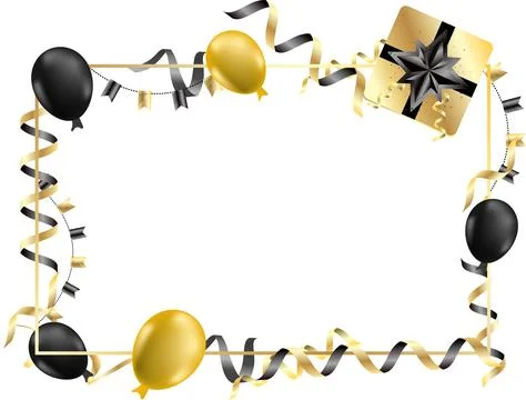 Festive birthday frame vector illustration on white Stock Illustration