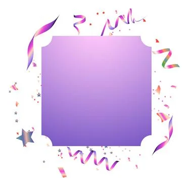 Festive birthday frame vector illustration on white Stock Illustration