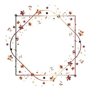 Festive birthday frame vector illustration on white Stock Illustration