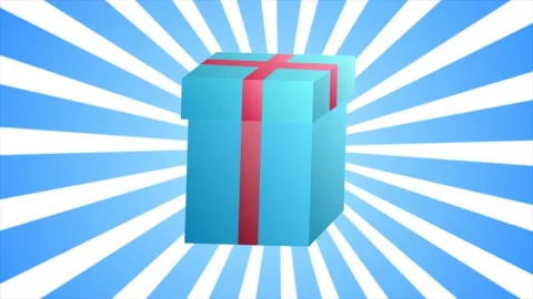 Festive blue rectangular gift box for the holiday christmas new year or bir.. Stock Footage 224967864