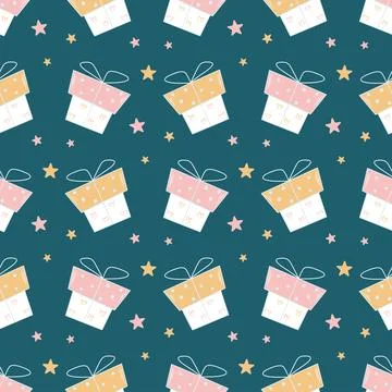 Festive boxes with surprise background Stock Illustration