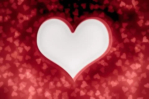 Festive, bright frame of hearts. Copy space. Valentine's day card. Red black  Stock Illustration