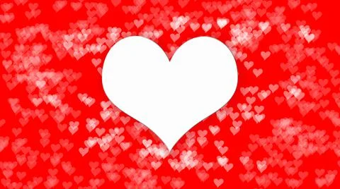 Festive, bright frame of hearts. Copy space. Valentine's day card. Red white  Stock Illustration
