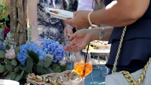 Festive buffet table Stock Footage 281941754