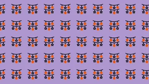 Festive Bunting Pattern - A Seamless Celebration of Stars and Garlands. Stock Footage 325375473