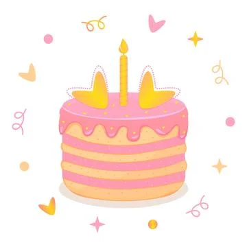 Festive cake with confetti Stock Illustration