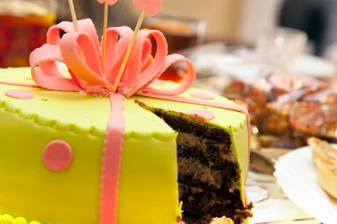 Festive cake on the table Stock Photos