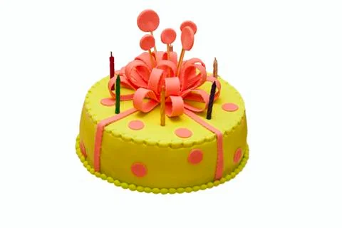Festive cake on white background Stock Photos