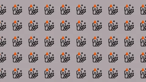 Festive Candle Pattern - A Seamless Holiday Background Design. Stock Footage 325375602