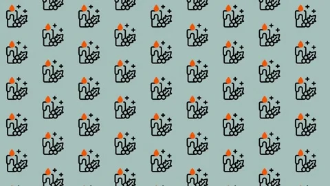 Festive Candle Pattern - A Seamless Holiday Background. Video stock 325375605