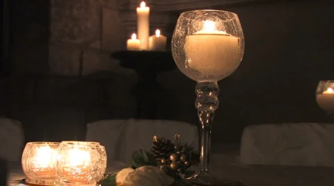 Festive Candles At A Christmas Wedding Stock Footage 1007448