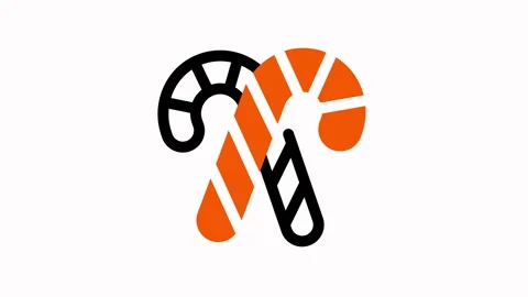 Festive Candy Cane Icon Animation for Holiday Season. Stock Footage 325375627