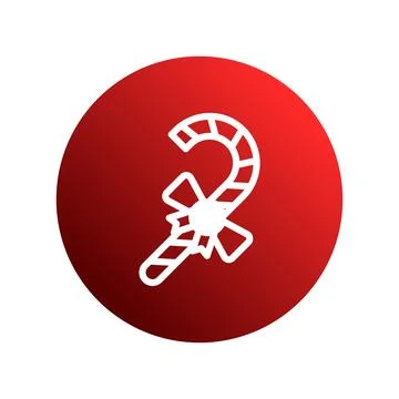 Festive candy cane icon in red circle, holiday sweetness and celebration re.. Stock Illustration