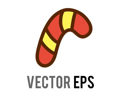 Festive candy cane illustration with red, yellow, and brown colors Stock Illustration