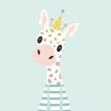 Festive card with giraffe Stock Illustration