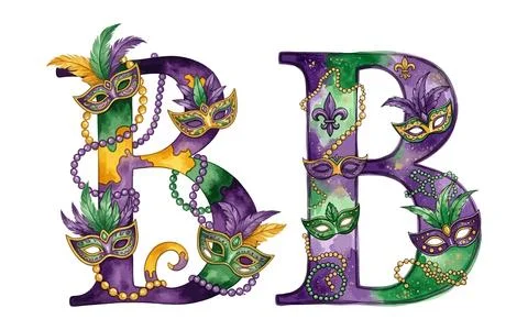 Festive Carnival Initial B Vector Graphic Illustrazione stock