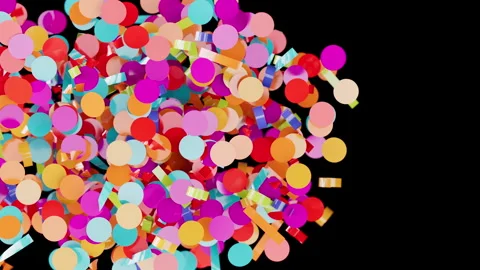 Festive celebration elements scattered over a dark empty space Stock Footage 340970803