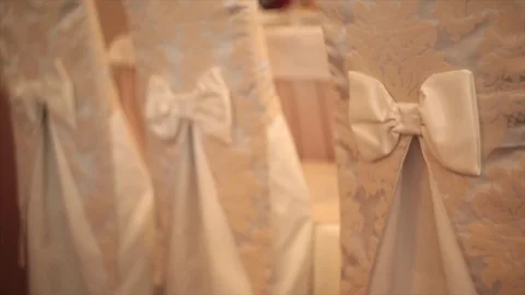 Festive chairs in the restaurant.  Stock Footage 80449516