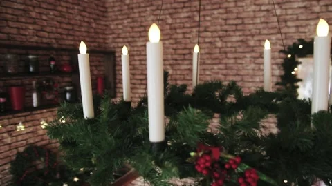 Festive chandelier Stock Footage 132181978