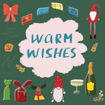 Festive character illustration with a note. Stock Illustration