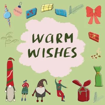 Festive character illustration with a note. Stock Illustration