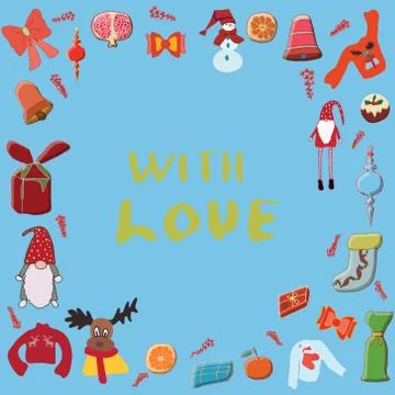 Festive character illustration with a note. Stock Illustration