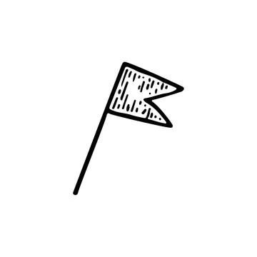 Festive checkbox on a stick. Element for decorating a fun party. Hand drawn l Stock Illustration
